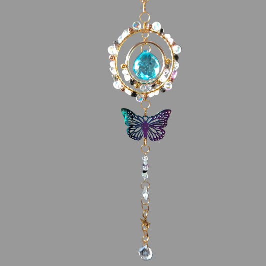 Boho butterfly suncatcher with rainbow makers